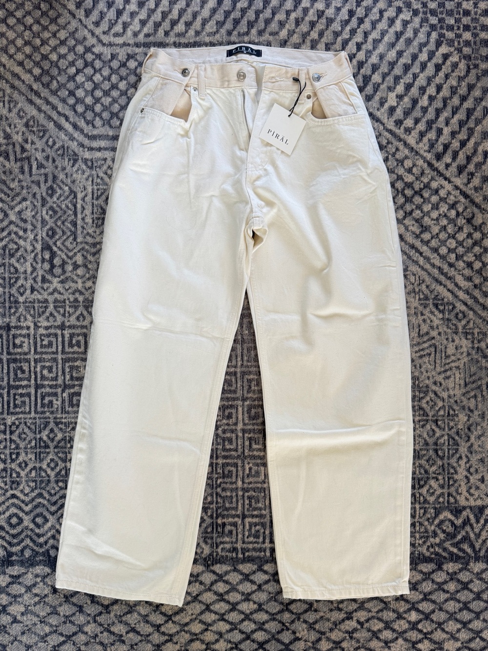 NWT Piral tri-fold jeans two-tone cream sz medium - Picture 10 of 10
